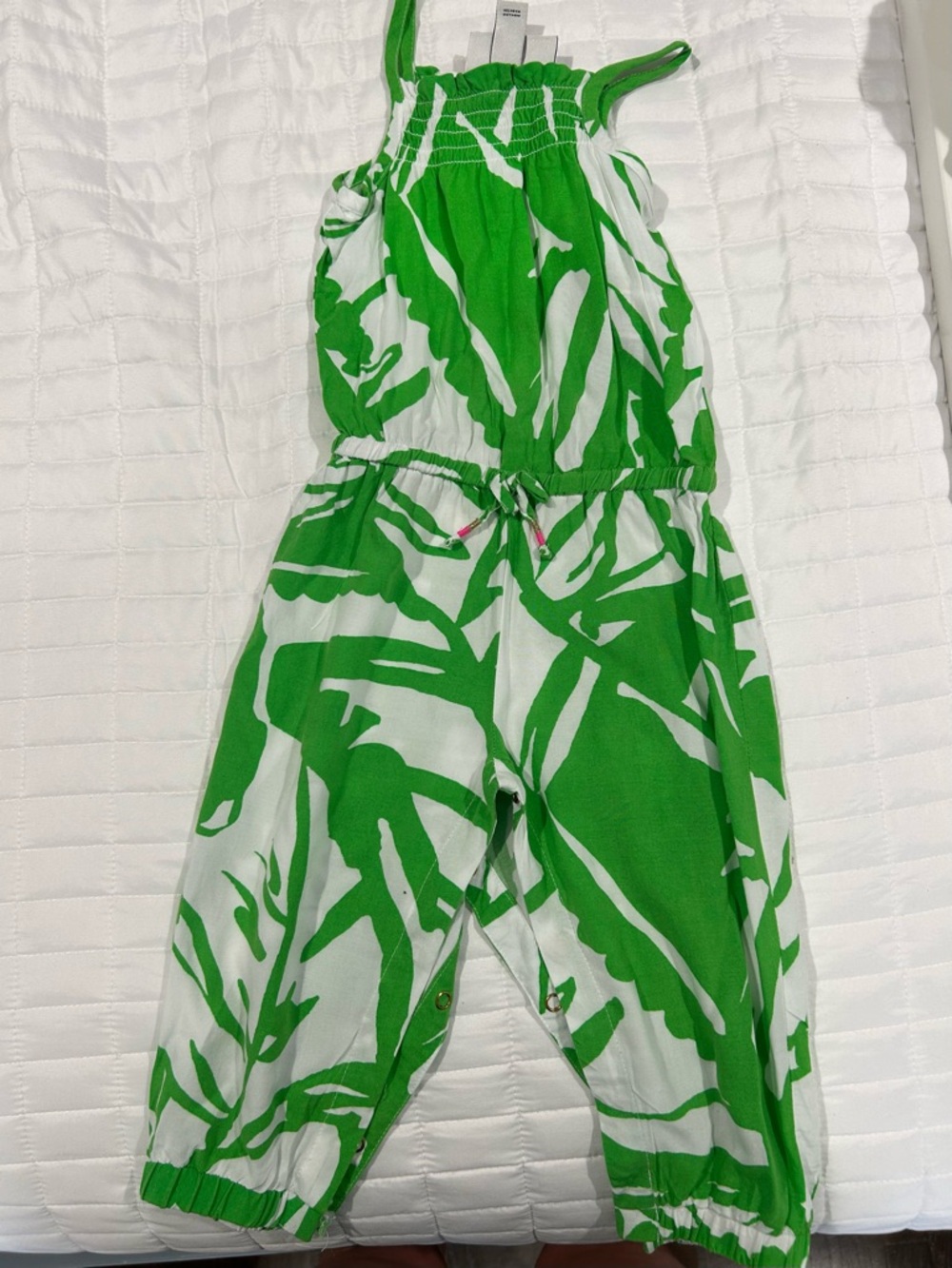 Lilly Pulitzer for Target Green and White Palm-Print One-Piece Bodysuit